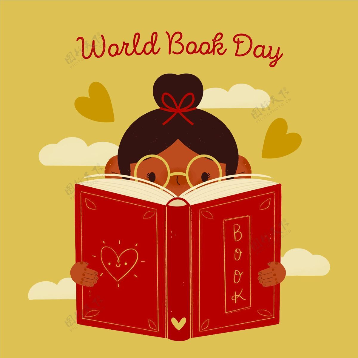 图书日手绘世界图书日插图手绘国际版权日