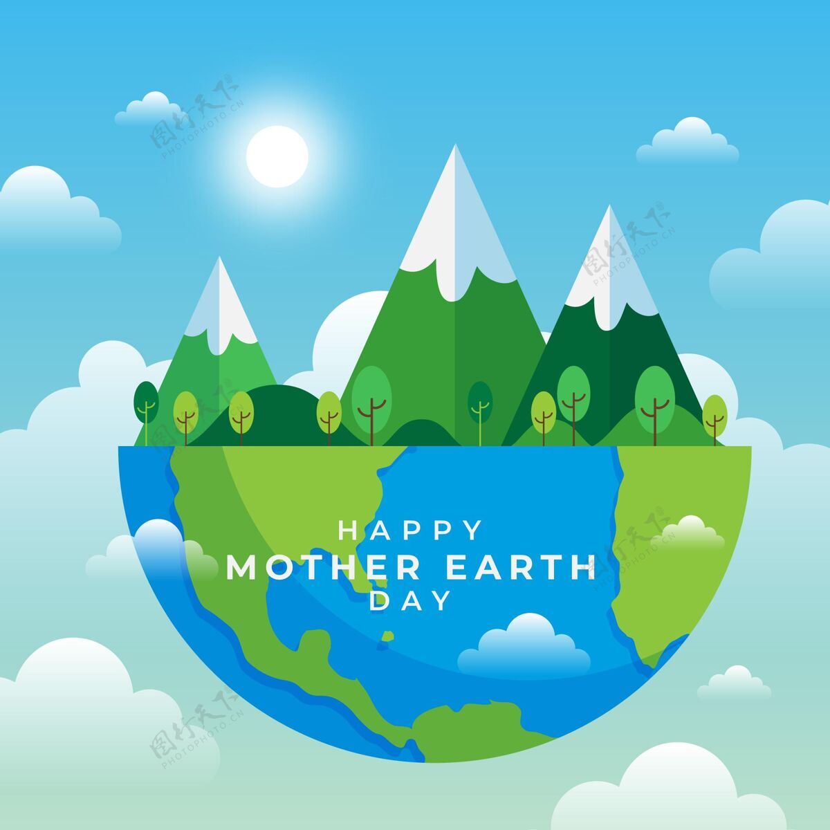 4月22日地球母亲节插图庆典实习生全球