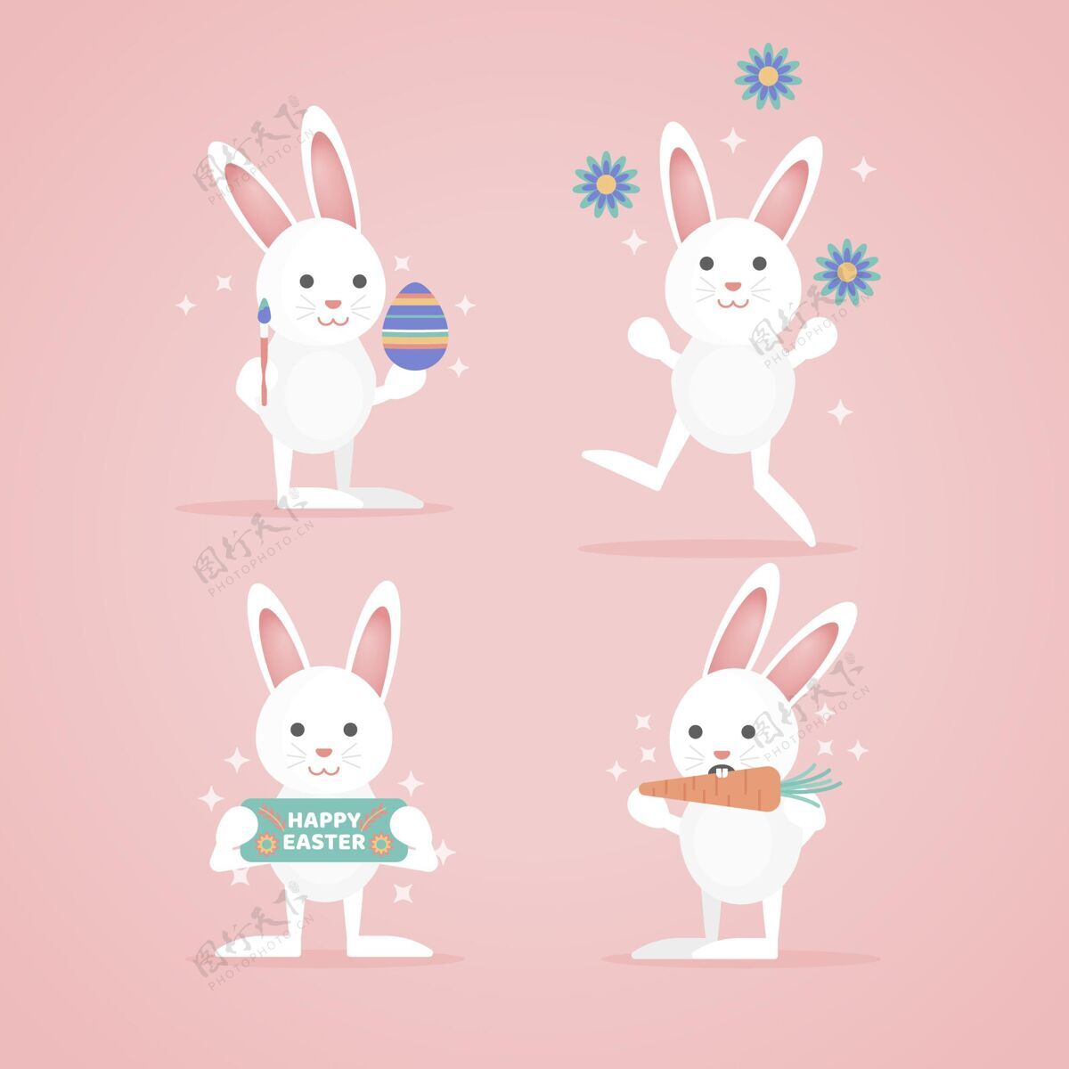 基督教复活节兔子系列分类包单位设计