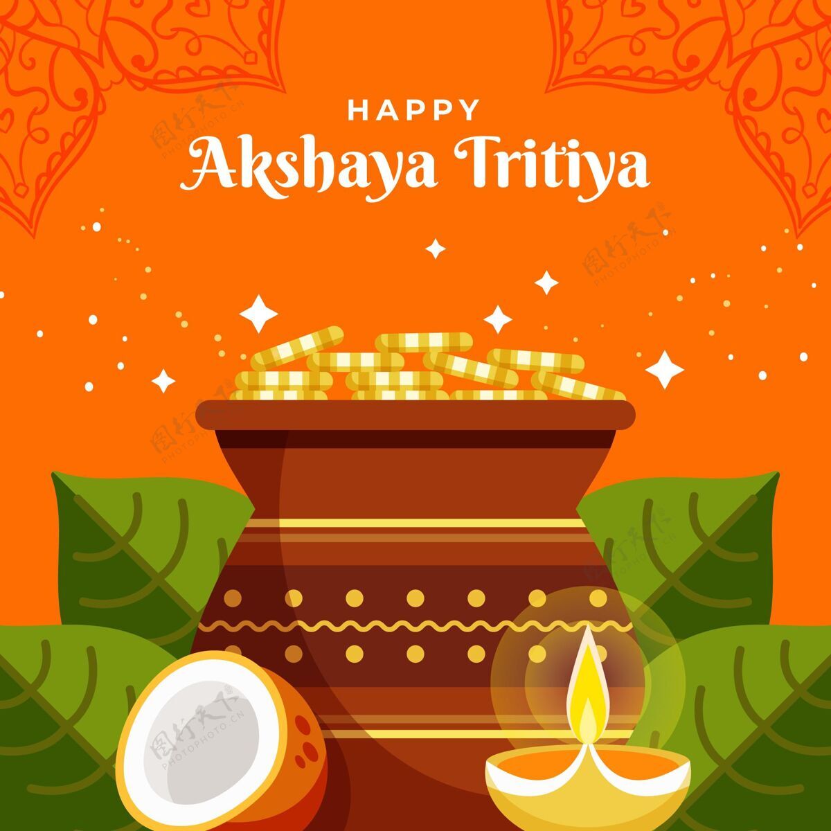 印度教平面akshayatritiya插图插画阿卡沙亚tritiya平面设计