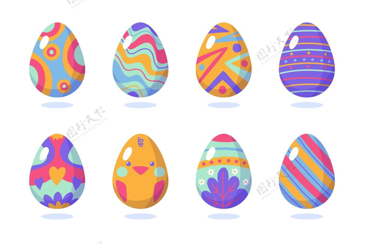 分类手绘复活节彩蛋系列节日装饰彩蛋