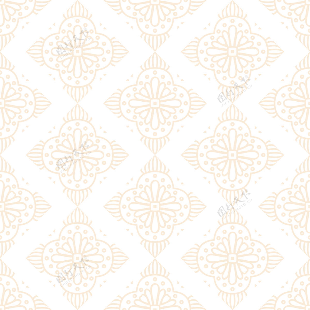 曼荼罗豪华装饰曼荼罗设计无缝图案金色皇家伊斯兰几何