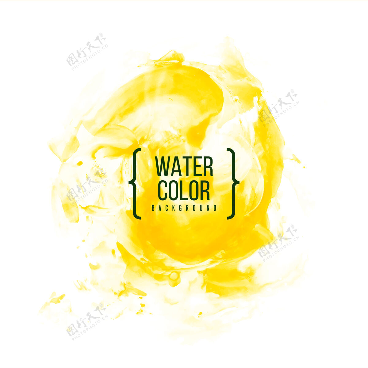 污渍抽象黄色水彩背景优雅粉彩美丽