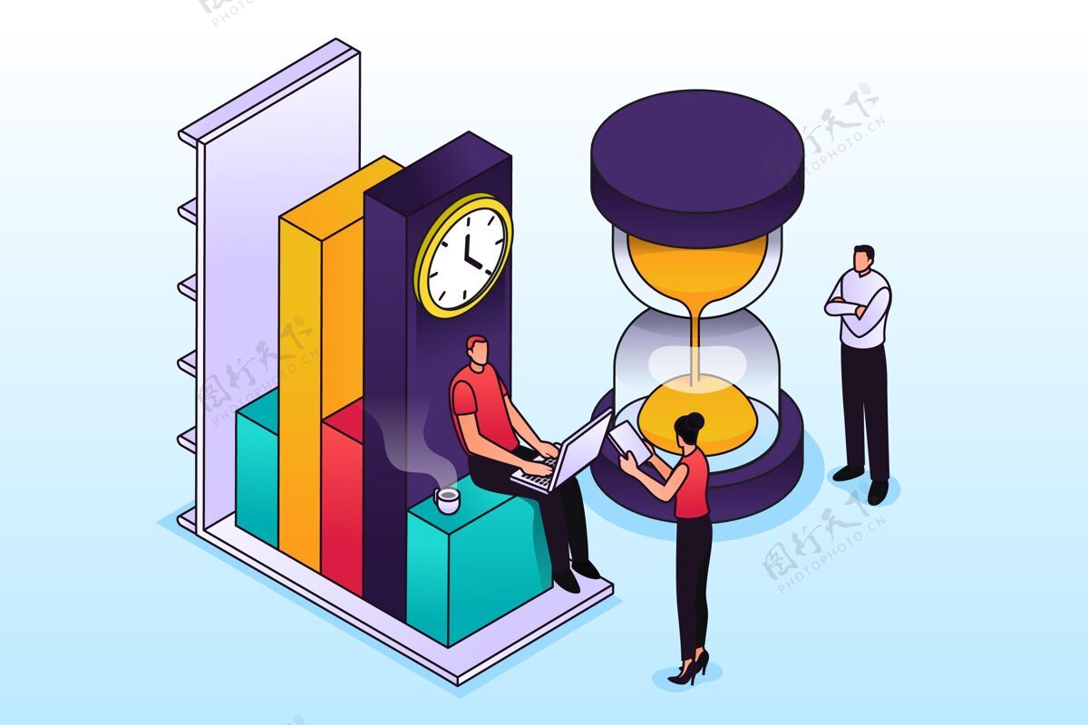 等距等距大纲时间管理概念时间表公司计划