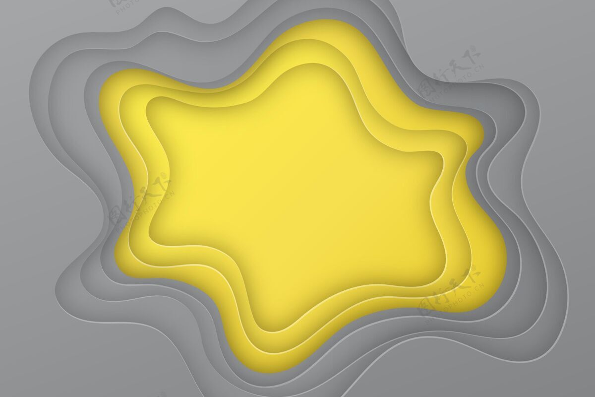 终极灰色黄色和灰色纸样式背景波浪层颜色2021墙纸2021年的颜色