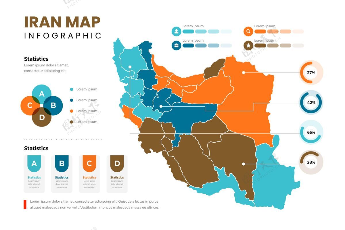图表平面伊朗地图信息图图形信息国家