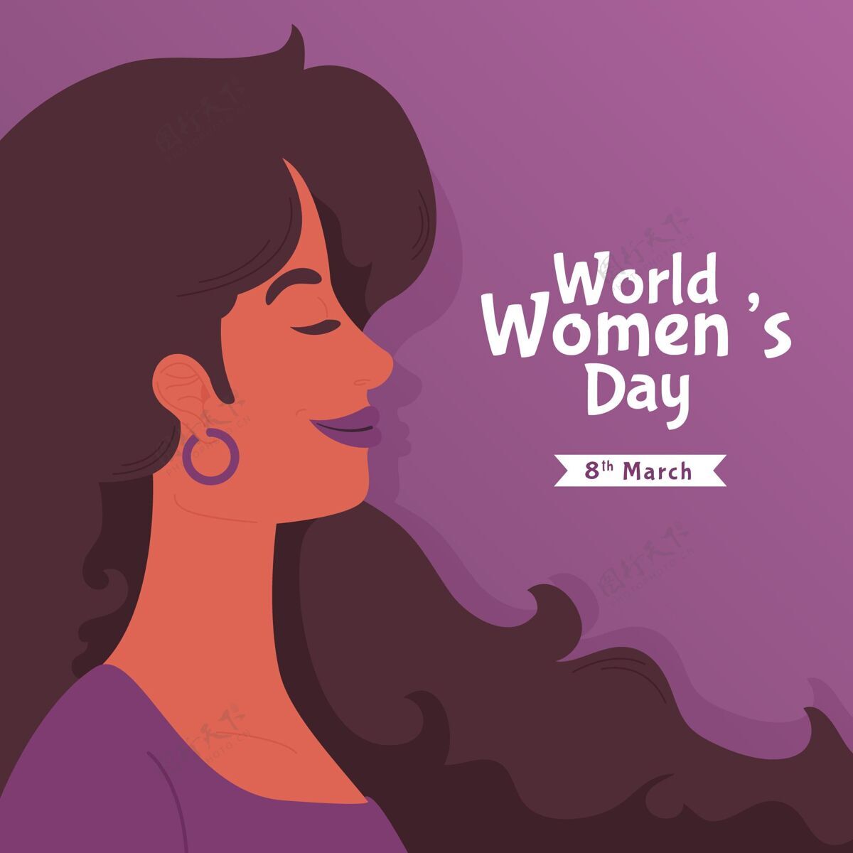 事件创意手绘国际妇女节插画3月8日女性女士