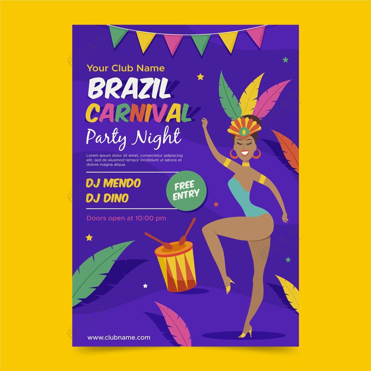 海报平面巴西嘉年华传单模板节日活动巴西嘉年华