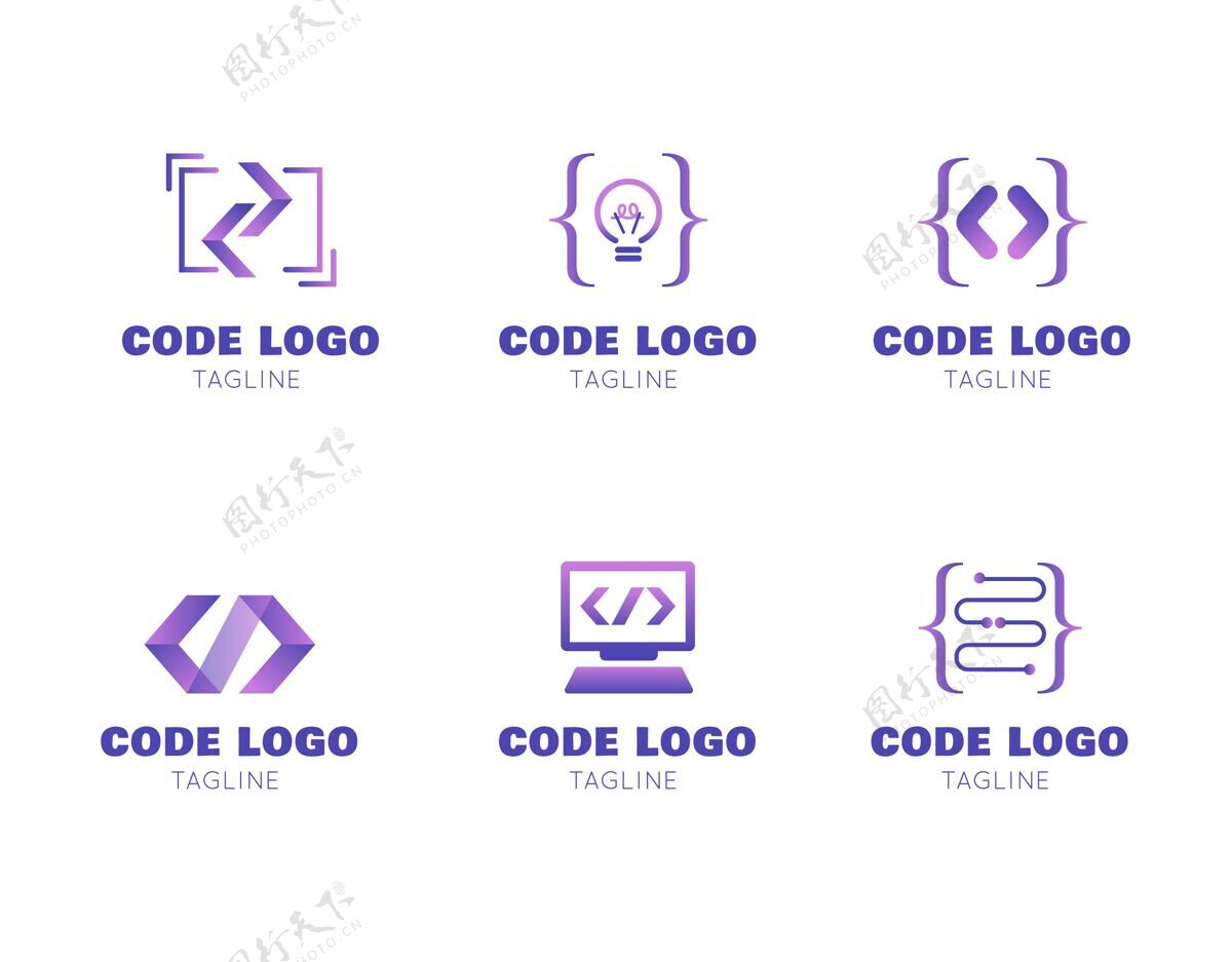品牌现代代码标志包公司标识编程品牌