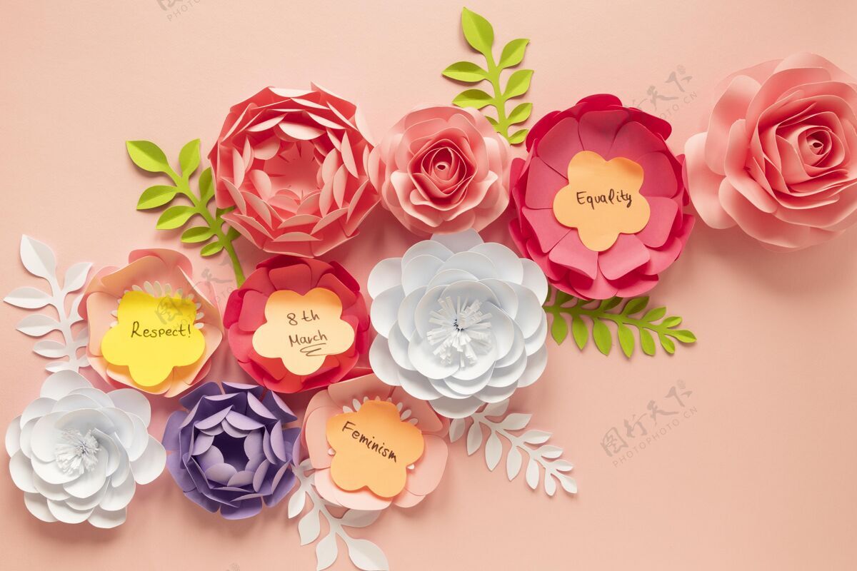 庆祝为妇女节献上一束绚丽的鲜花3月8日平等意识