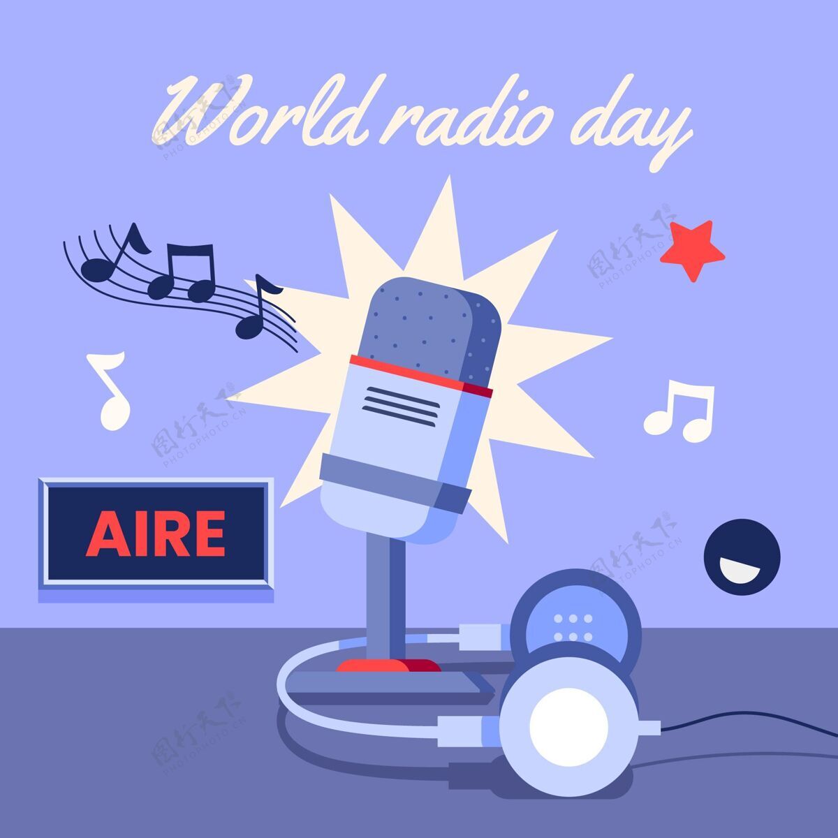 声音平面设计世界广播日电台广播世界