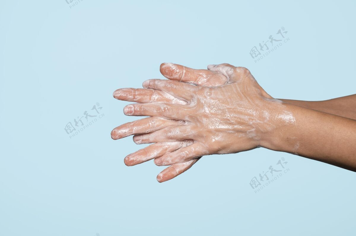 大流行侧视图洗手清洁卫生洗手