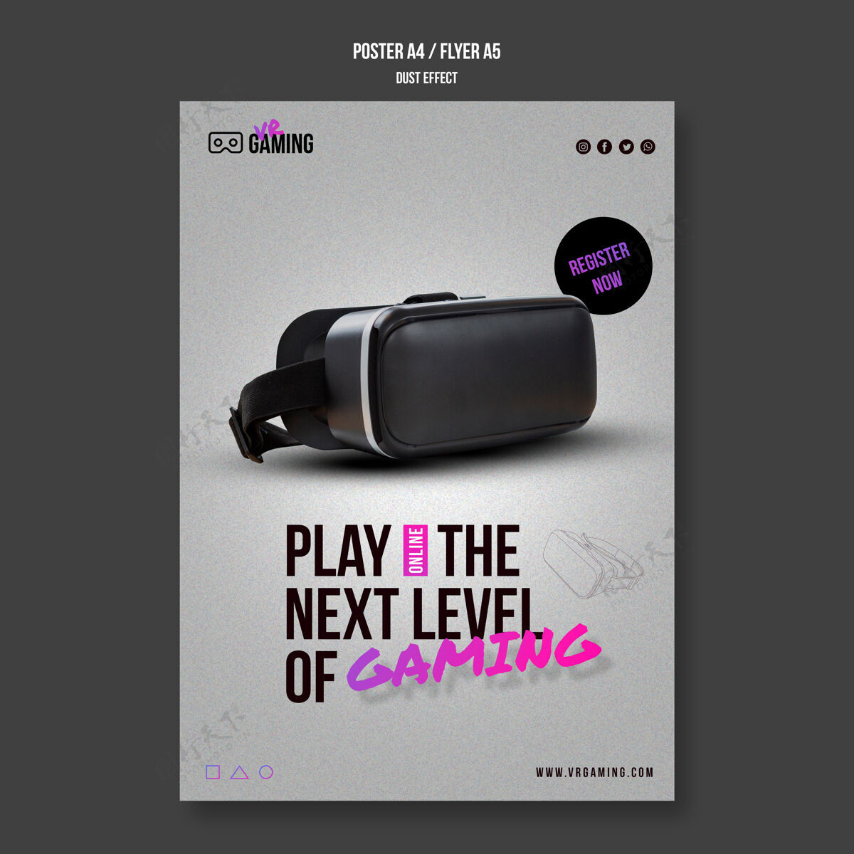 网络虚拟现实游戏海报模板眼镜创新虚拟现实