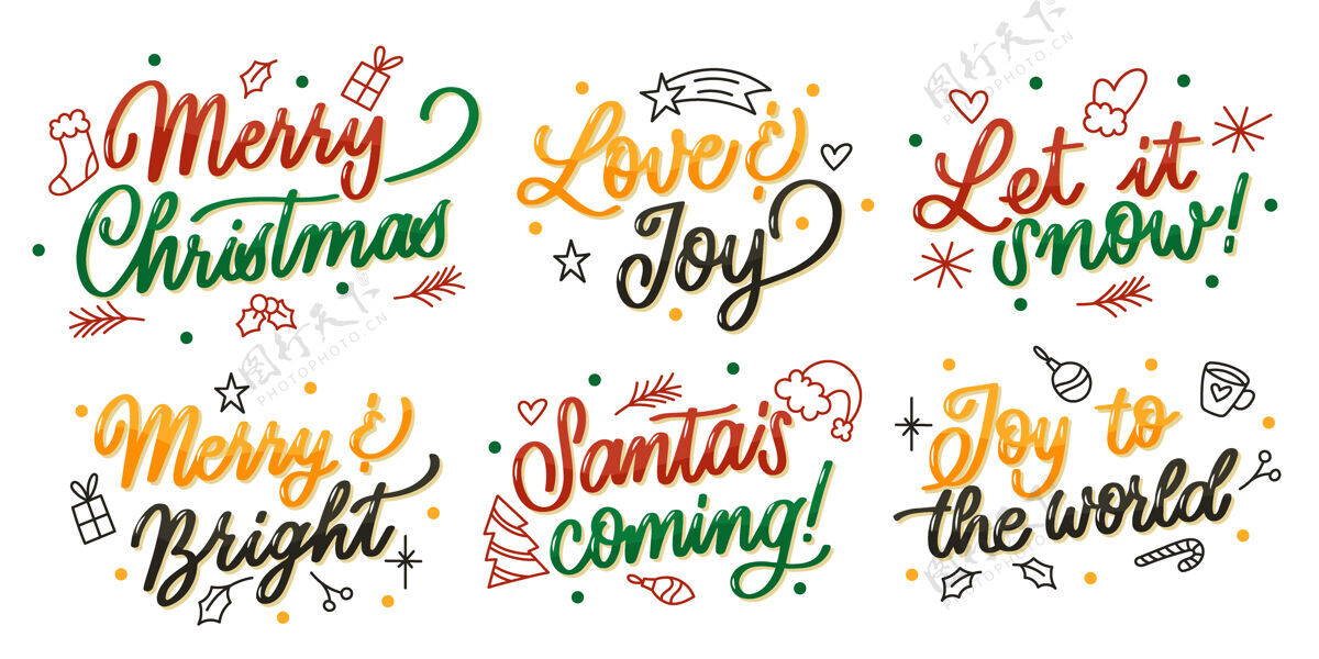 欢乐圣诞字母标签系列问候圣诞快乐徽章
