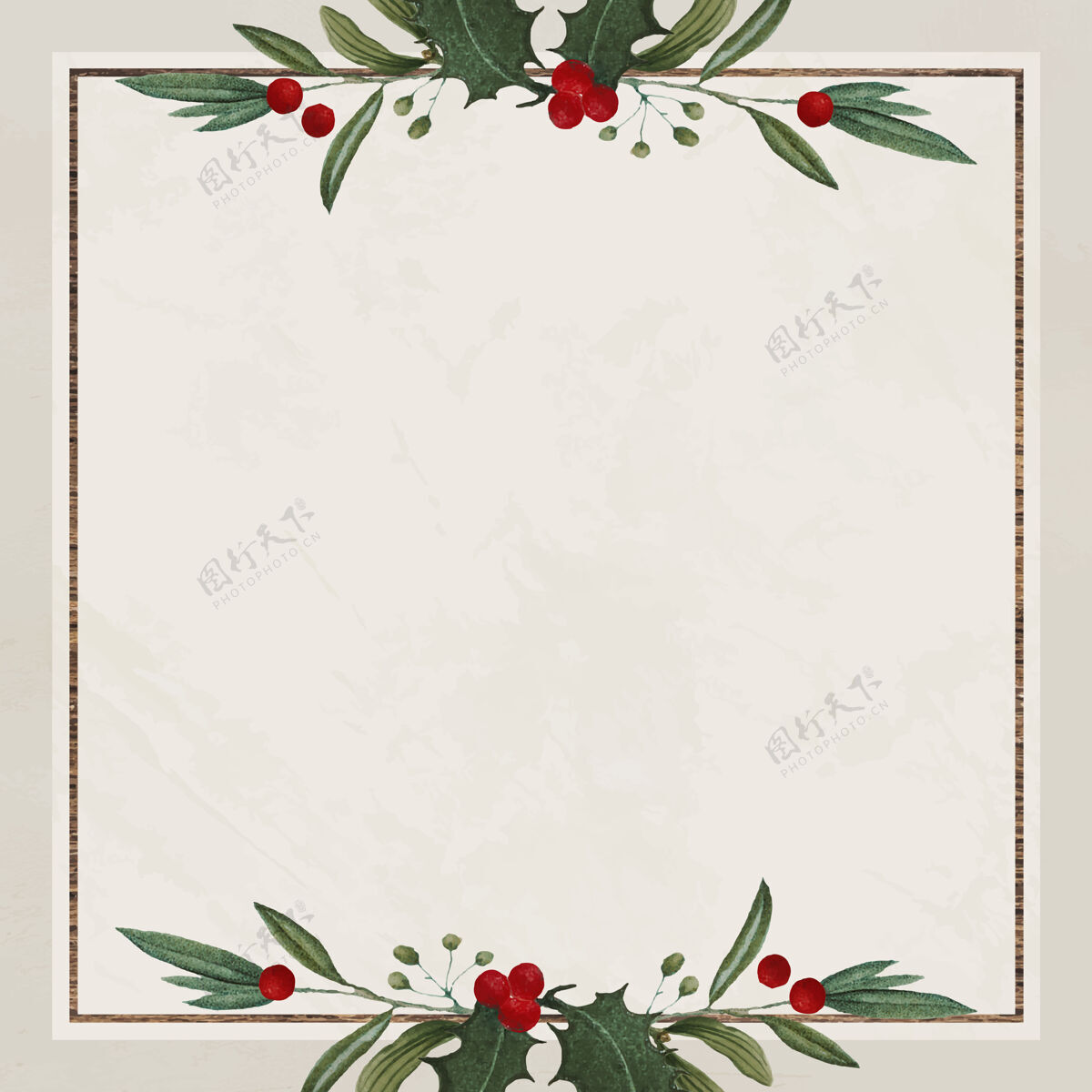 红色空白节日广场圣诞背景贺卡贺卡装饰