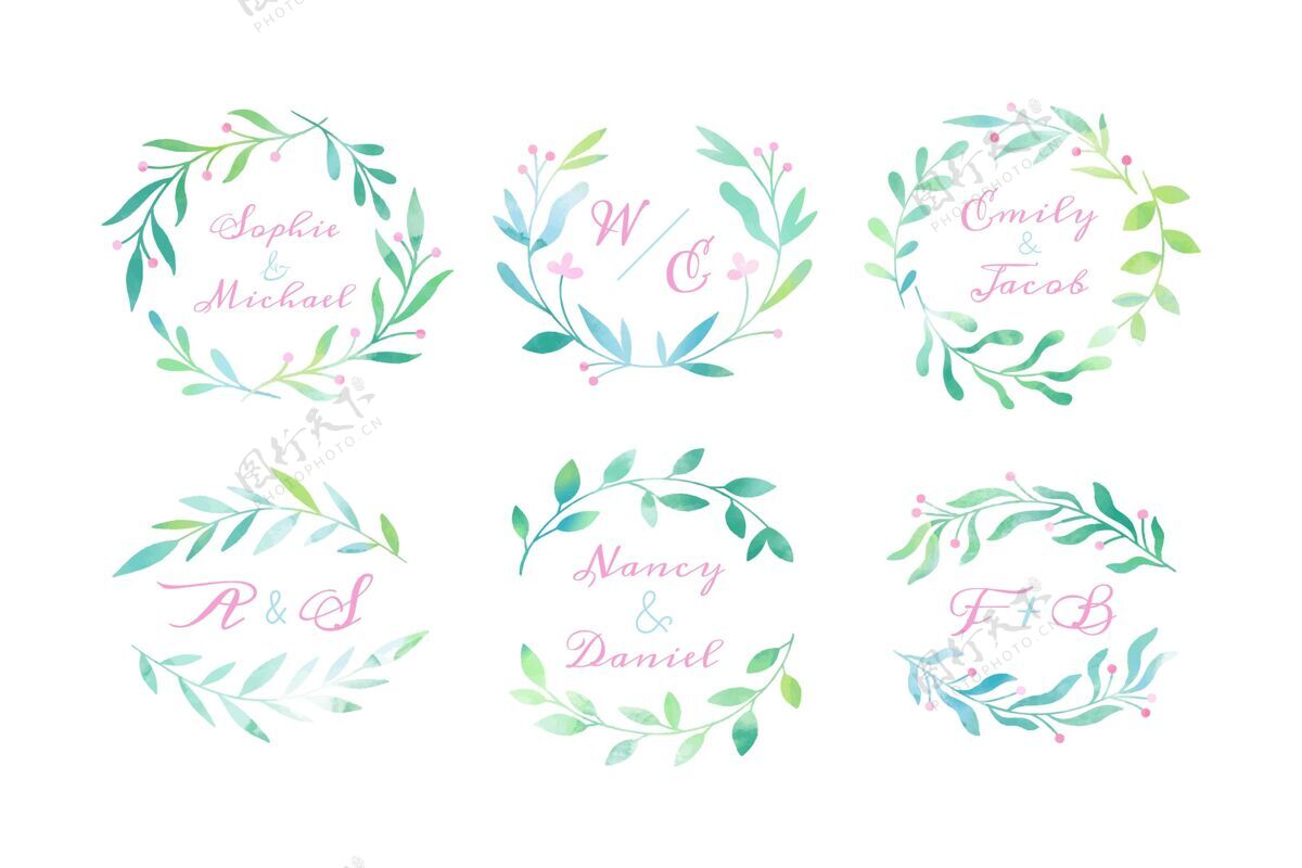 花押字手绘婚礼花押字系列婚礼花押字标志标志模板