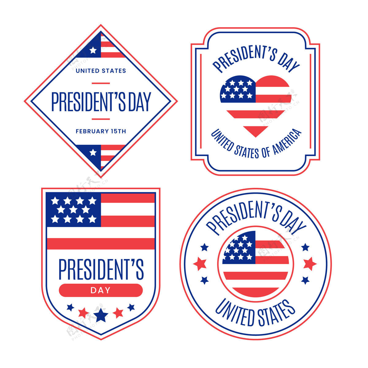 选举总统日标签系列总统民主二月