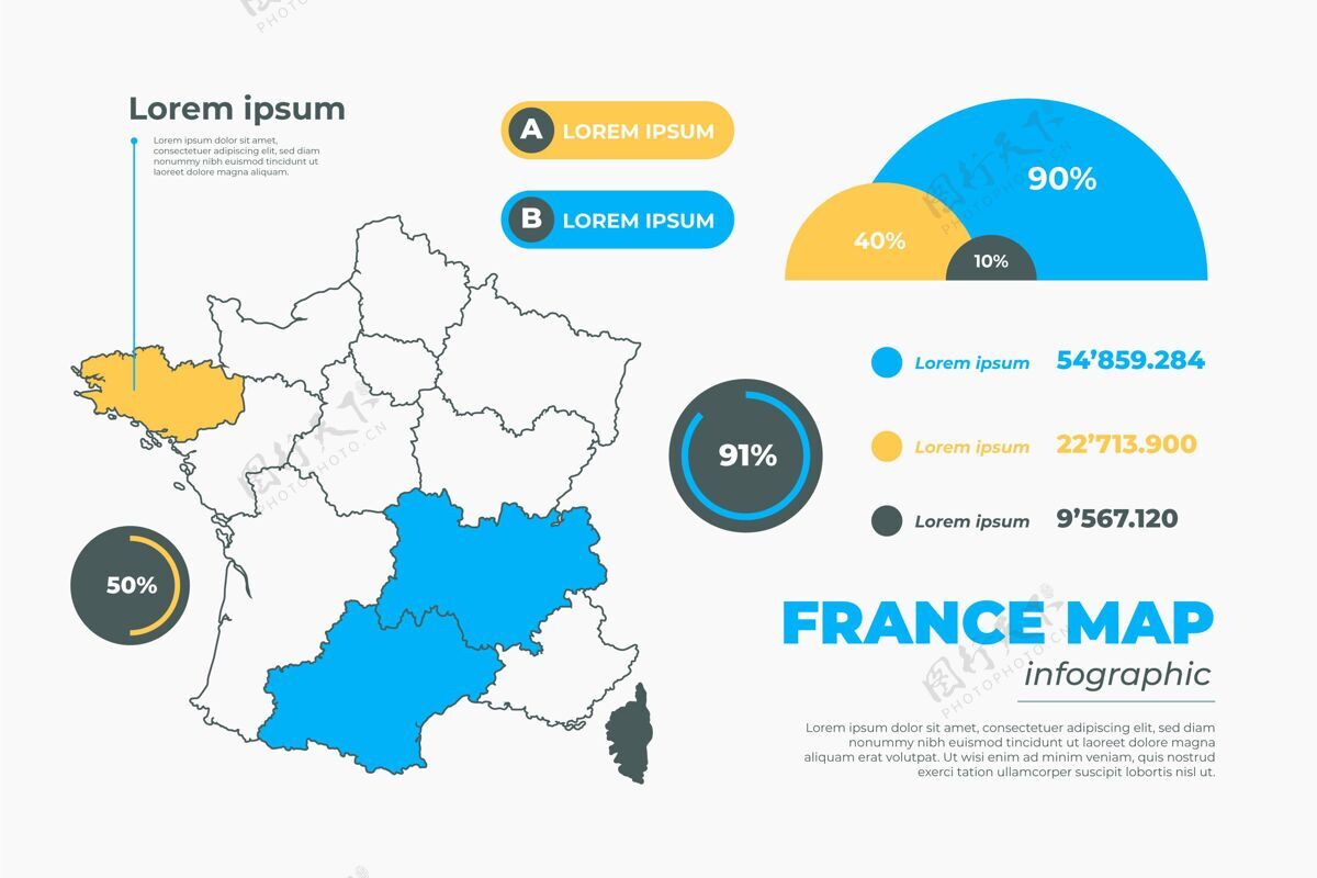 线性线性法国地图信息图信息图国家信息